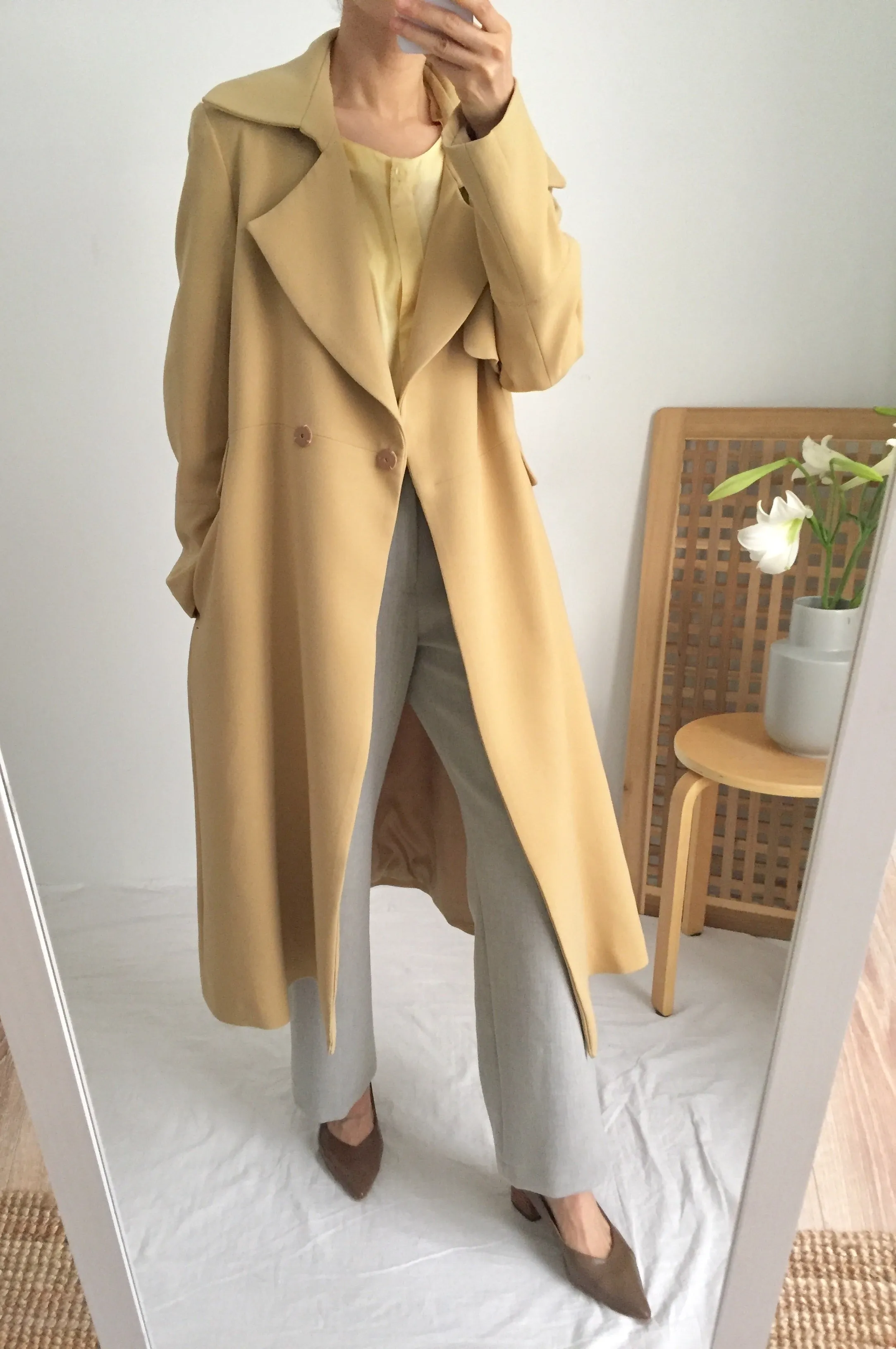 butterscotch trench coat (limited edition,fabric is imported from Japan)