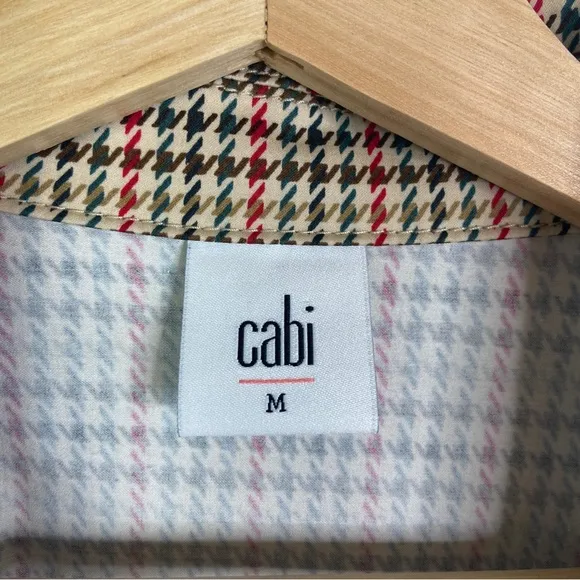 CABI Houndstooth Sherlock Trench Coat - Medium