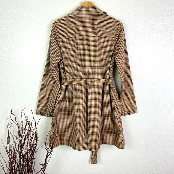 CABI Houndstooth Sherlock Trench Coat - Medium
