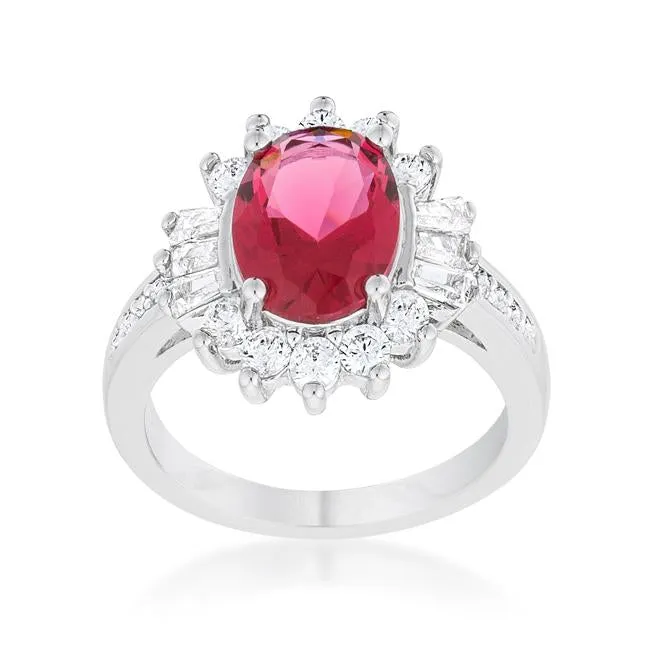 Chrisalee 3ct Aqua CZ Rhodium Classic Ring