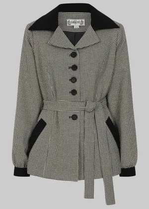 Collectif Rosemary Dogtooth Jas Zwart Wit