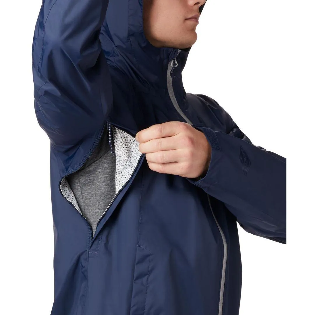 Columbia Men Navy Blue Evapouration Rain Jacket