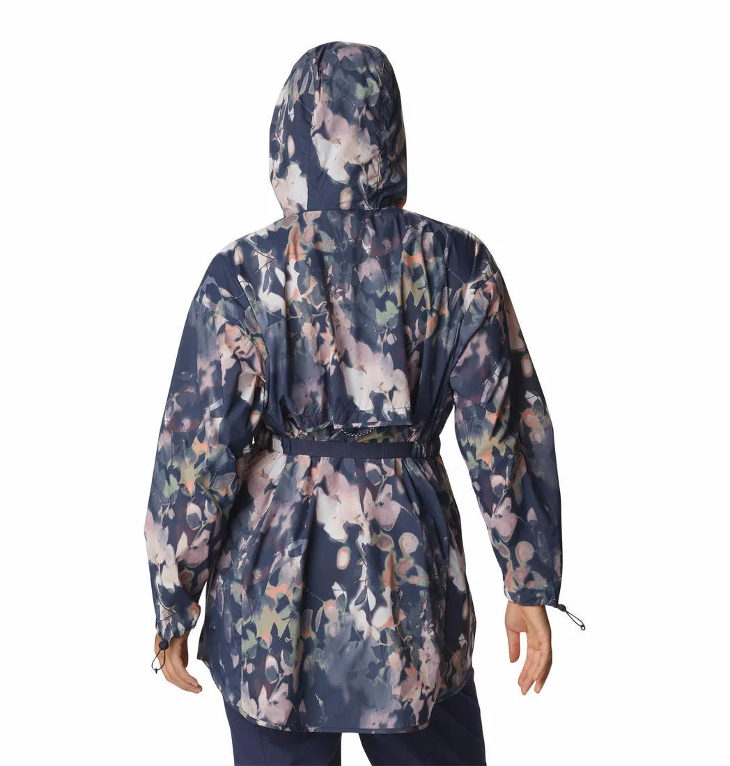 Columbia Women Blue Parkette Long Rain Jacket