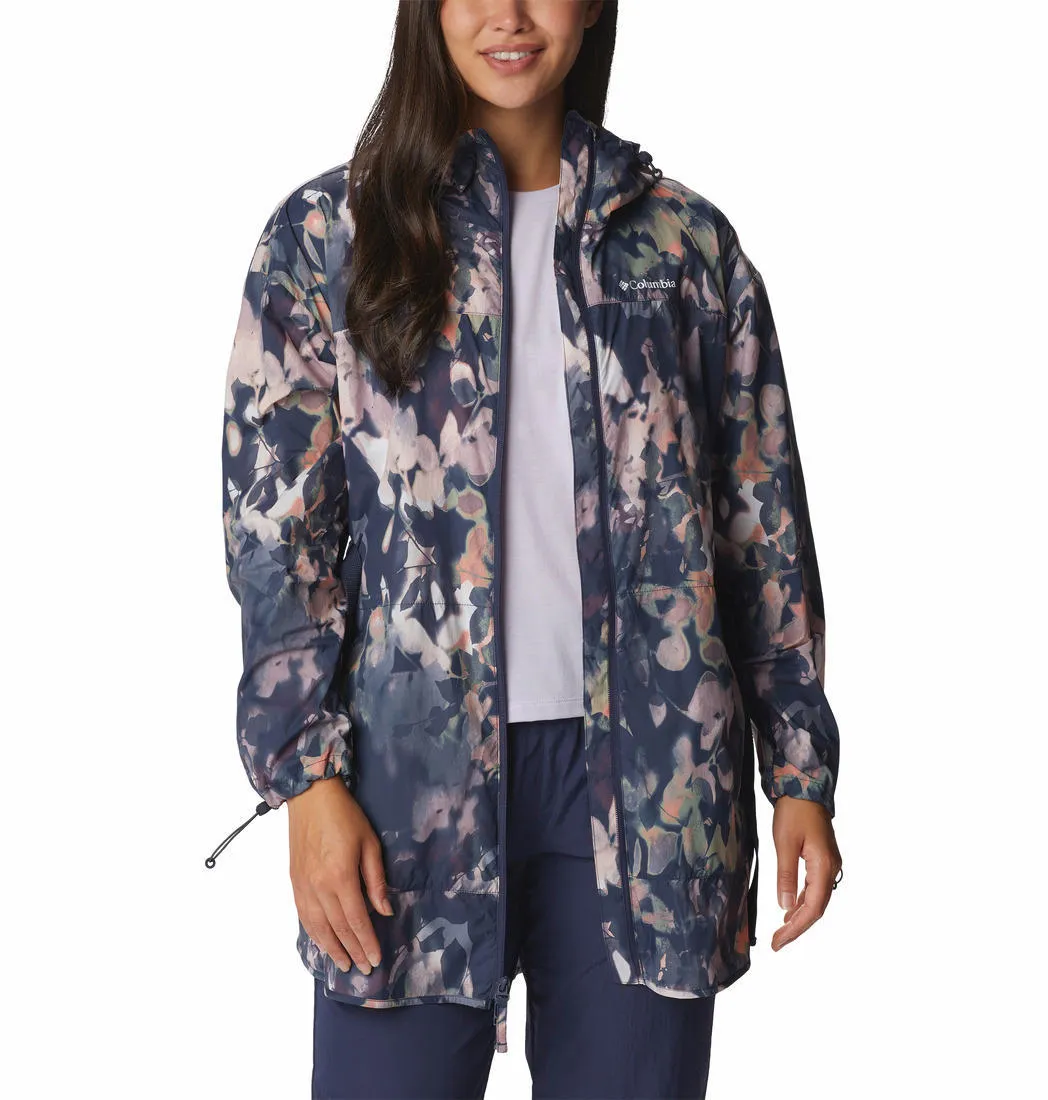 Columbia Women Blue Parkette Long Rain Jacket