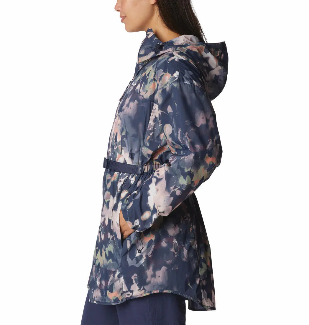 Columbia Women Blue Parkette Long Rain Jacket