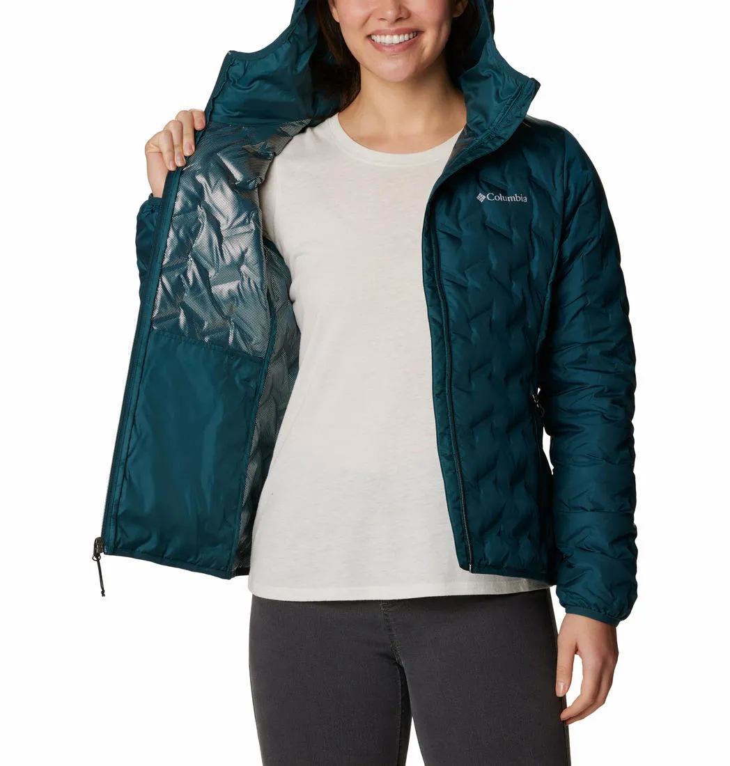 Columbia Women Navy Blue Delta Ridge Down Hooded Jacket
