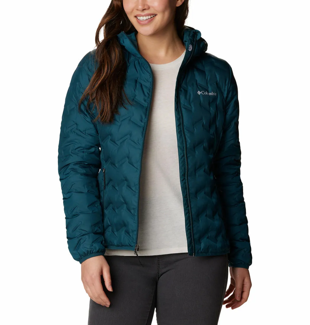 Columbia Women Navy Blue Delta Ridge Down Hooded Jacket