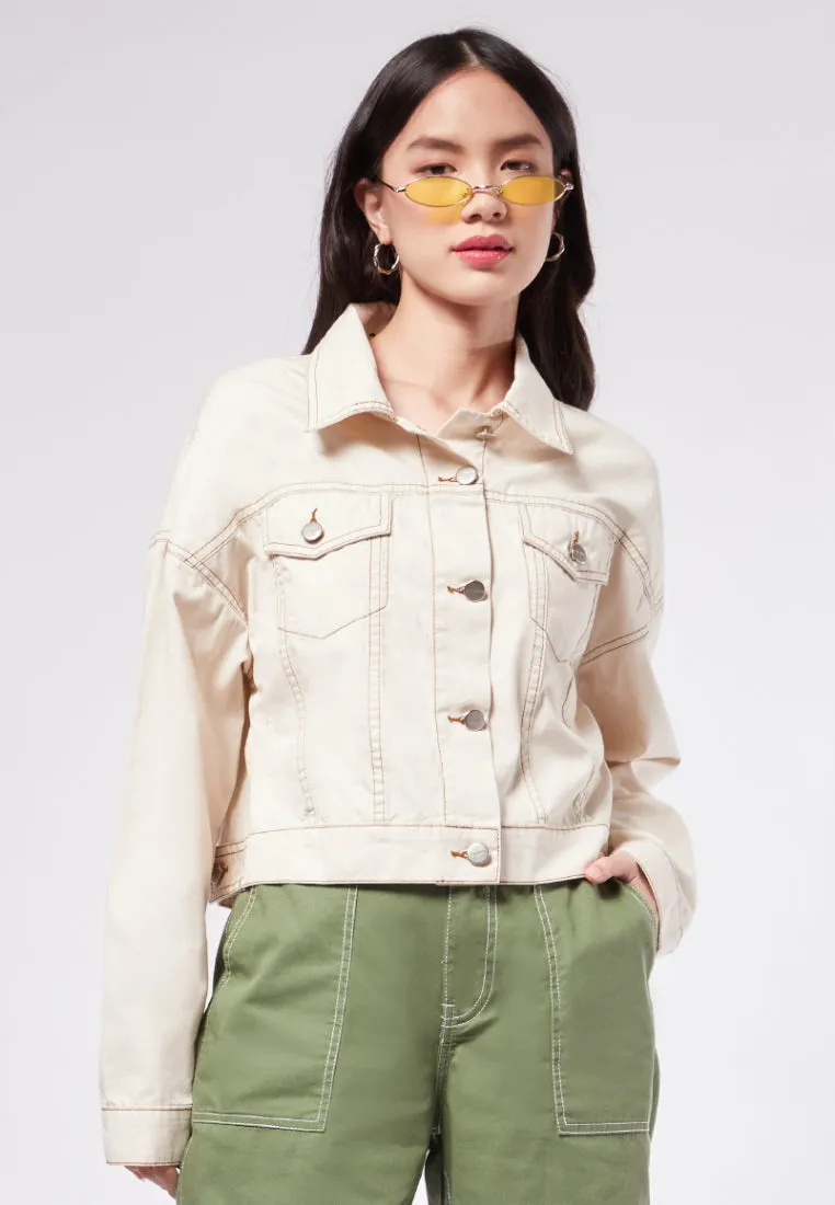 Contrast Stitching Denim Jacket