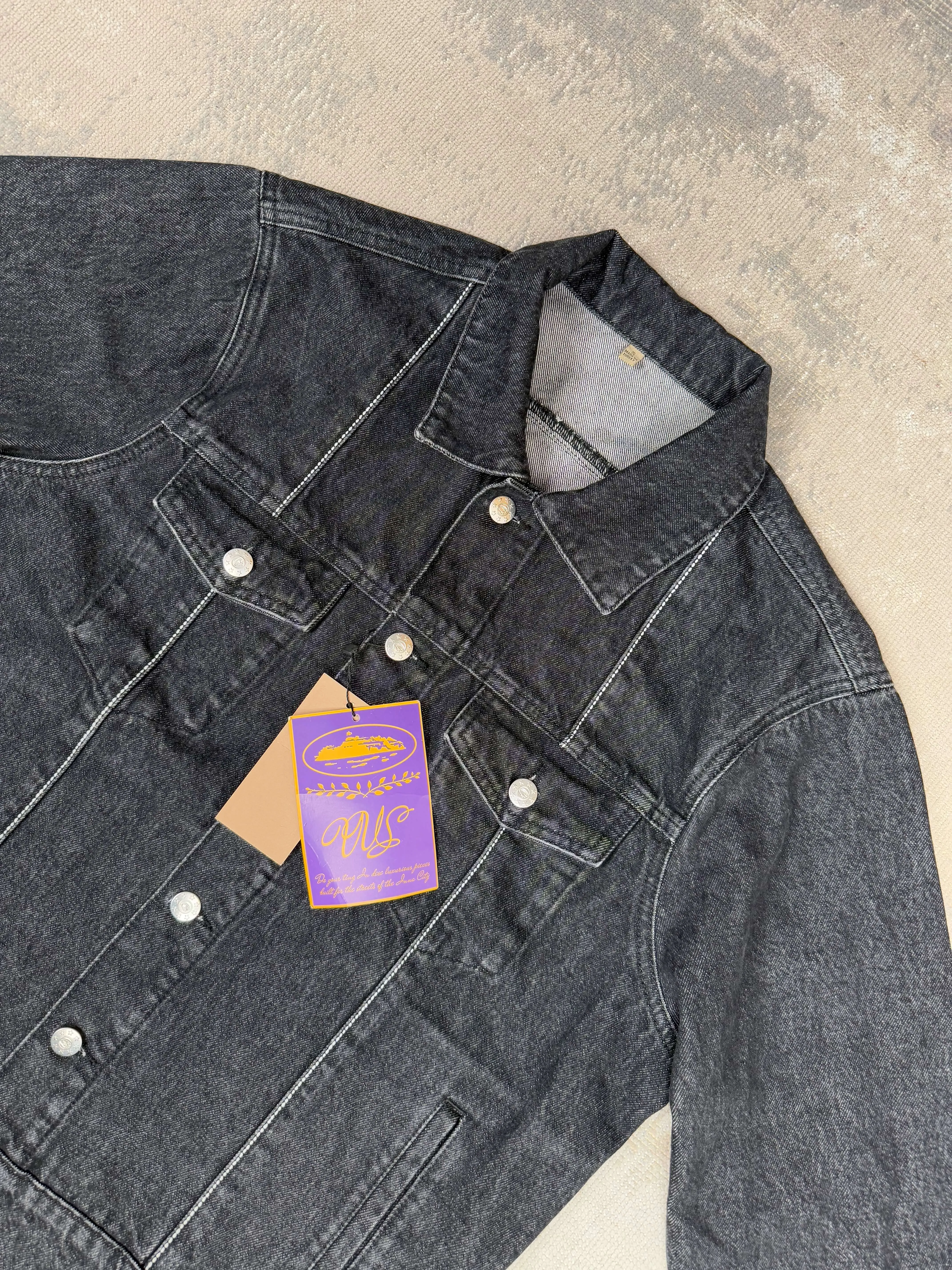 Corteiz C-Star Denim Jacket - Black Denim (Unused)