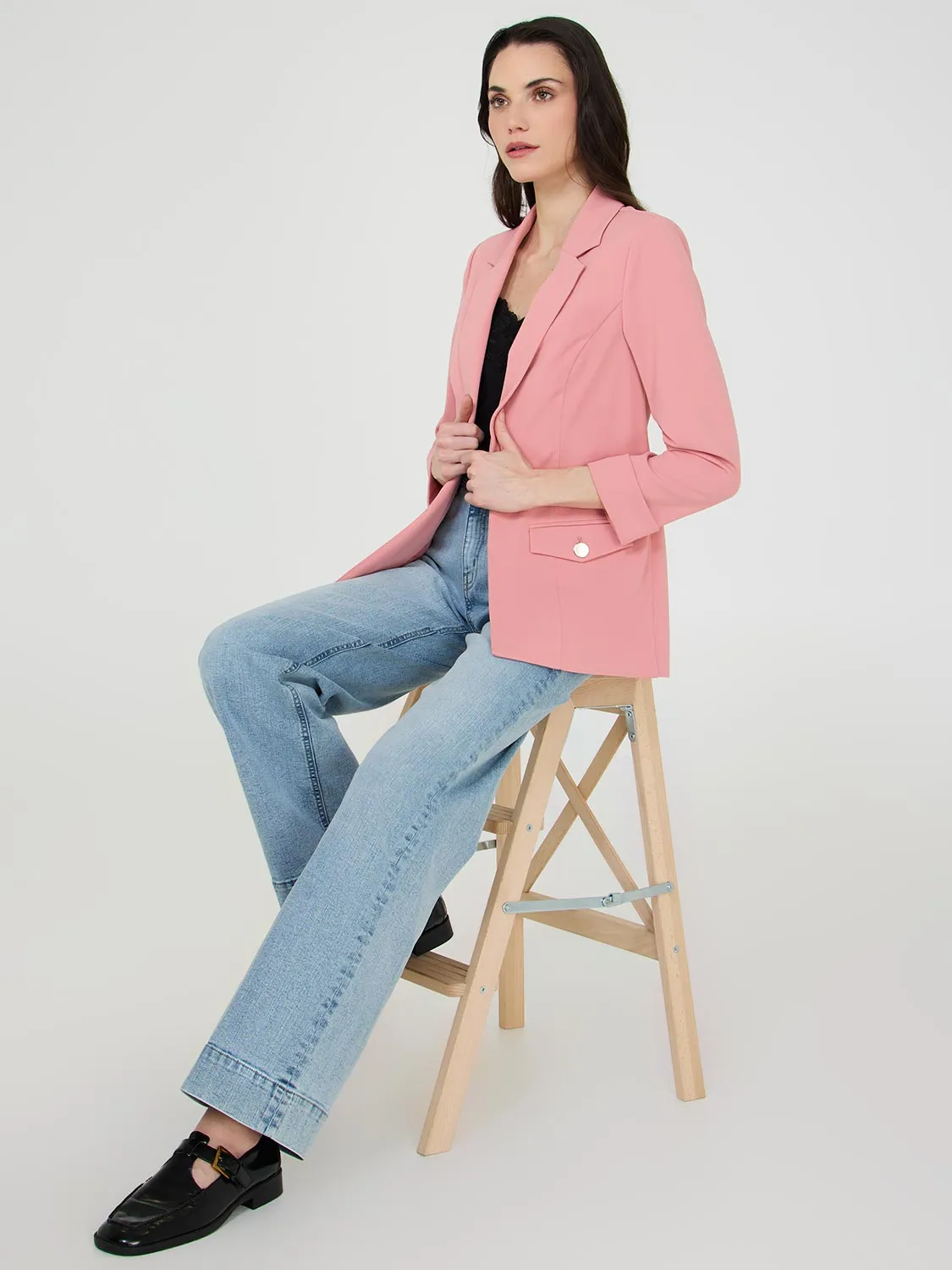 Cuffed 3/4 Sleeve Blazer