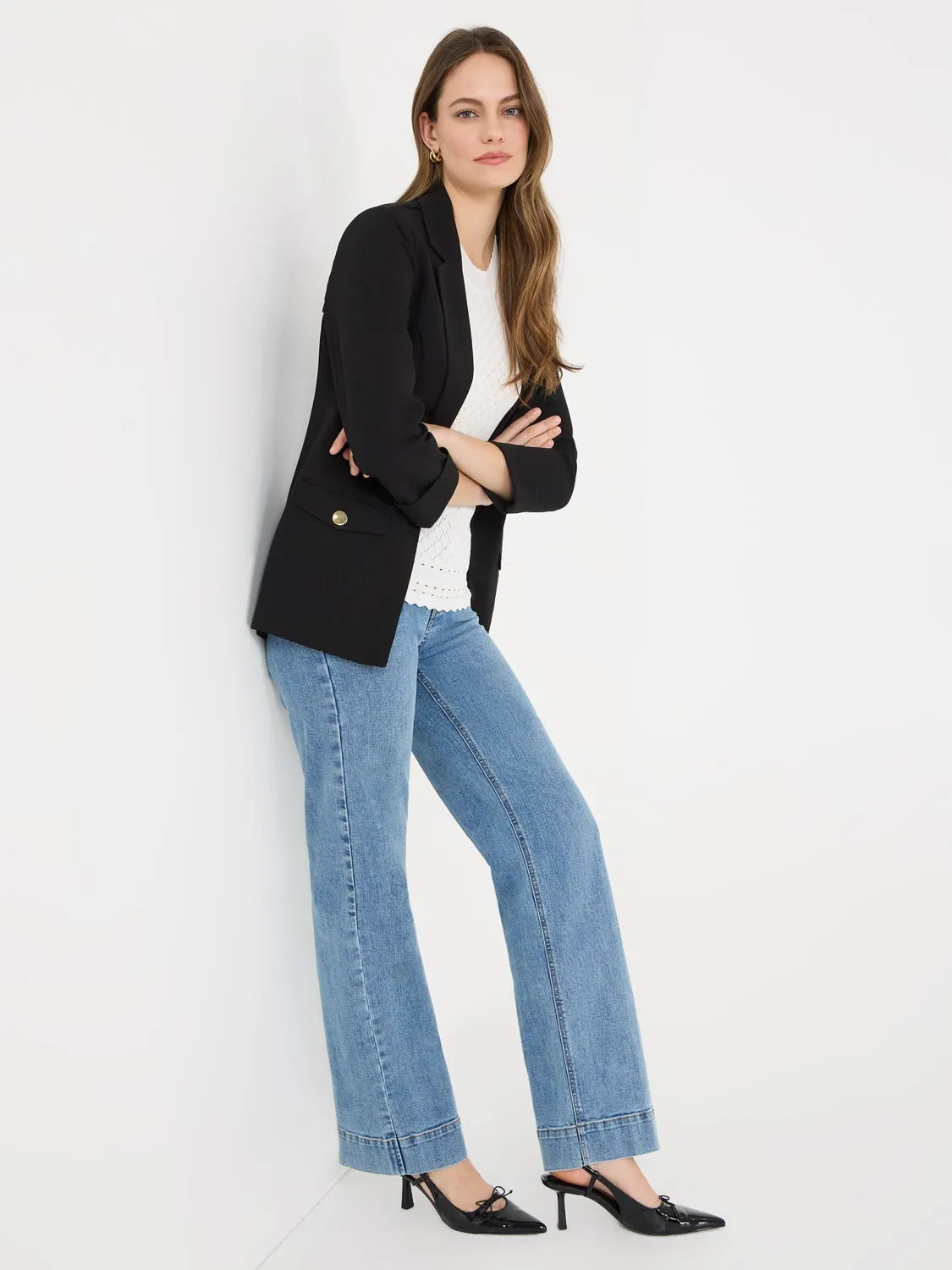 Cuffed 3/4 Sleeve Blazer