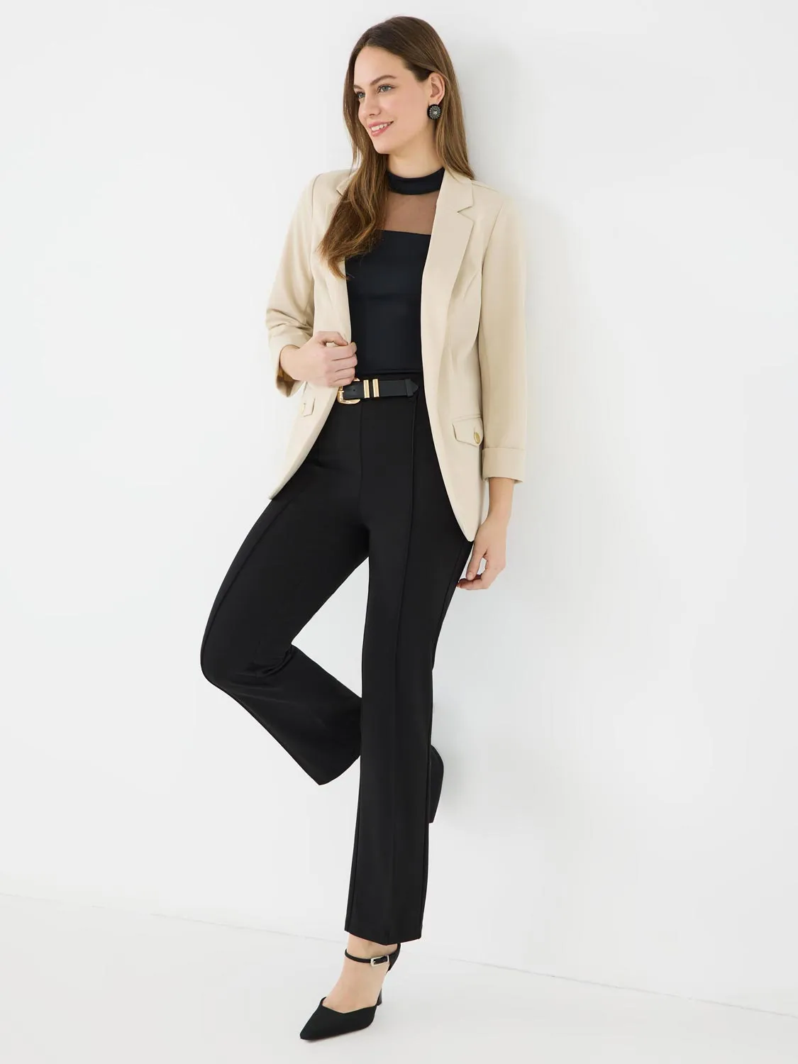 Cuffed 3/4 Sleeve Blazer