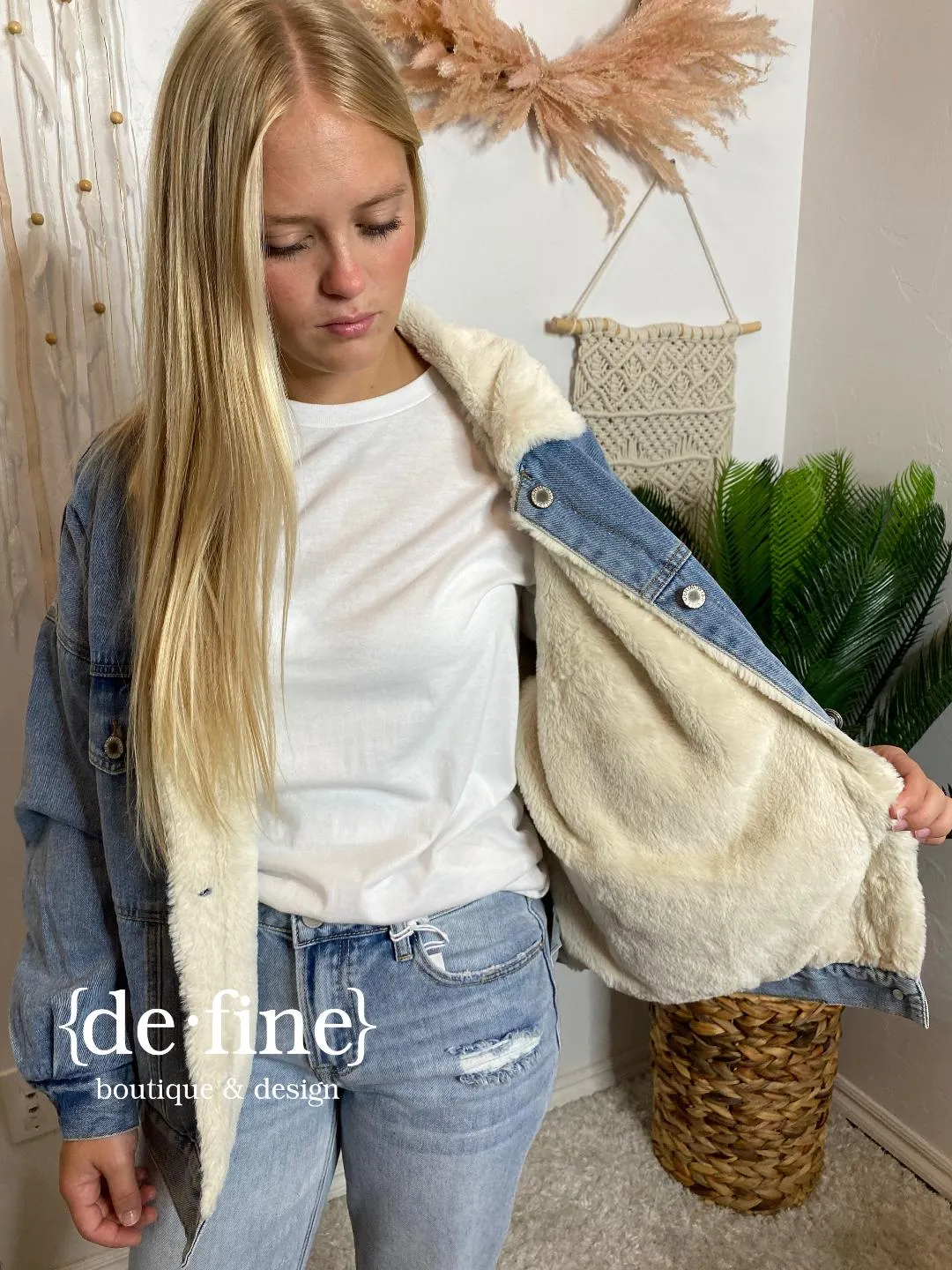 Denim Jacket with Sherpa Lining