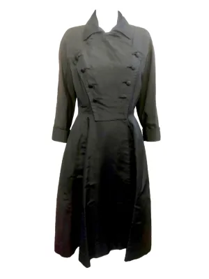 Don Loper 50s  "New Look"  Double Breasted Black Coat