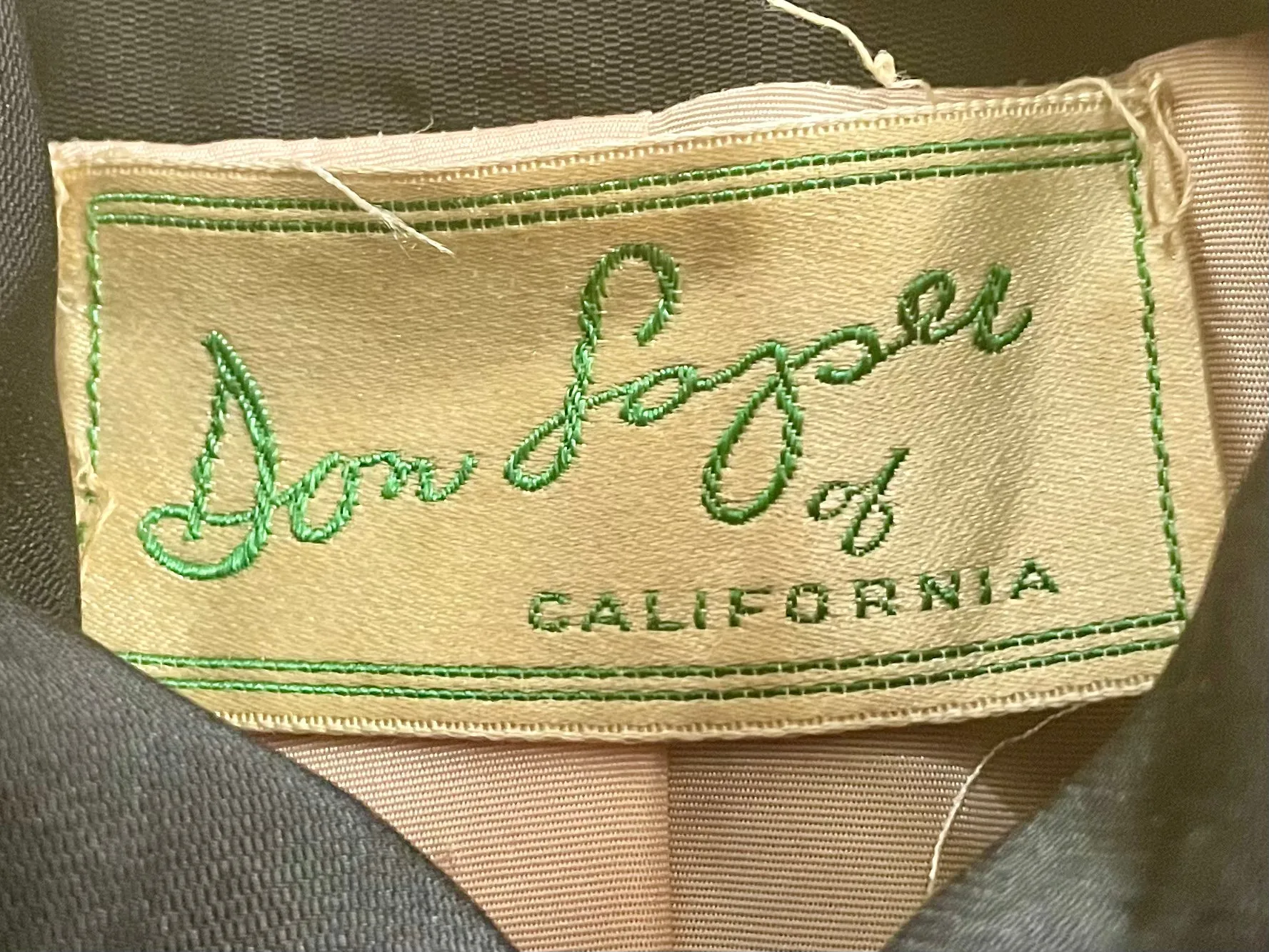 Don Loper 50s  "New Look"  Double Breasted Black Coat