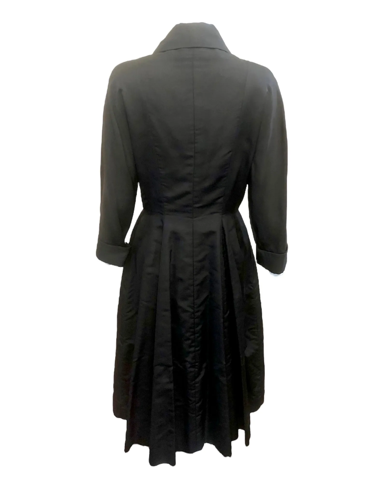 Don Loper 50s  "New Look"  Double Breasted Black Coat