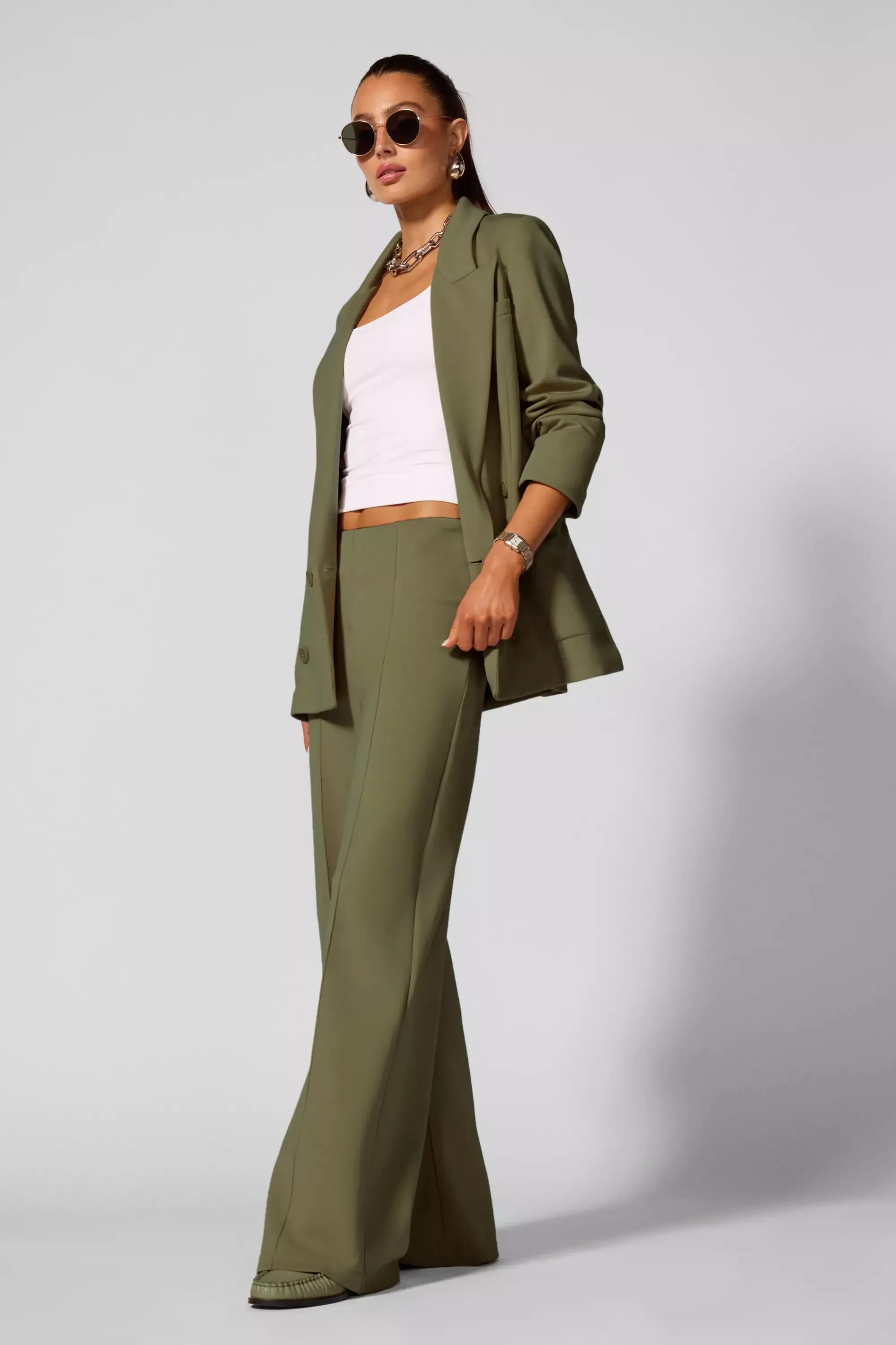 Double Breasted Blazer - Ivy Green