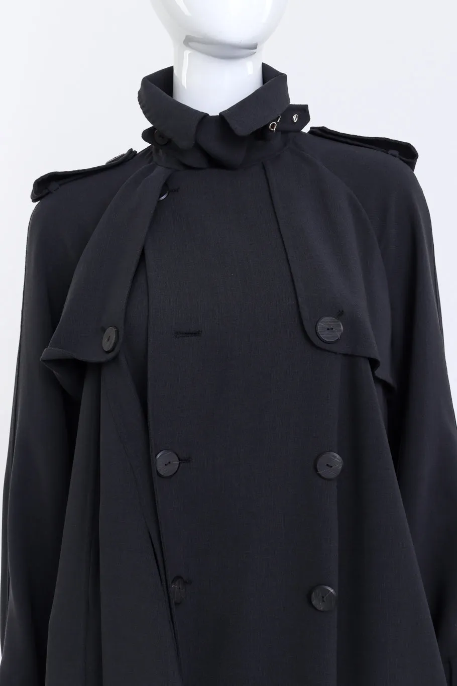 Double Breasted Wool Swing Coat