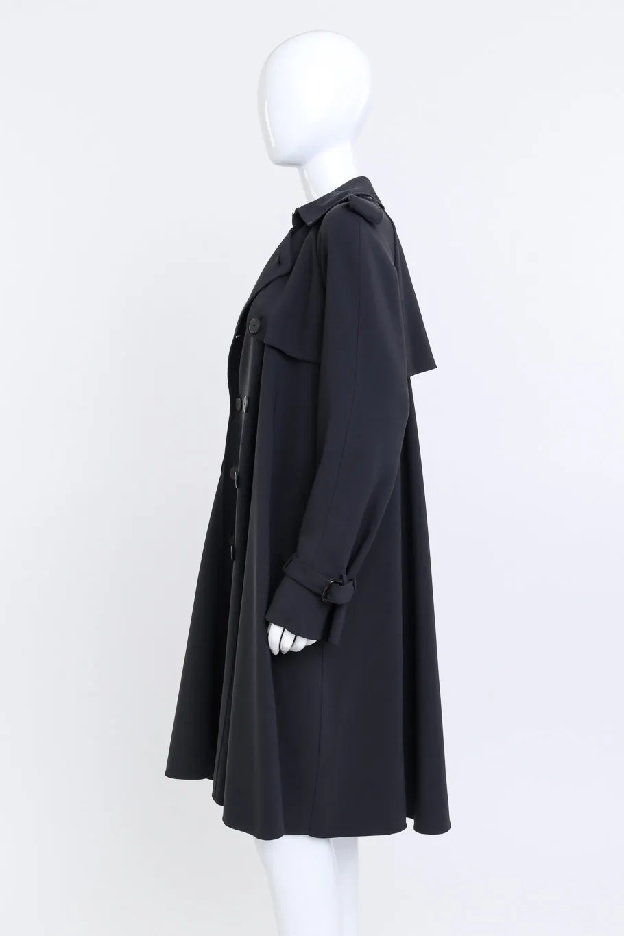 Double Breasted Wool Swing Coat