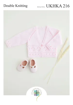 Double Knitting Patterned Woolen Baby Cardigan Yarn Crocheting Crafts 46-66 cm