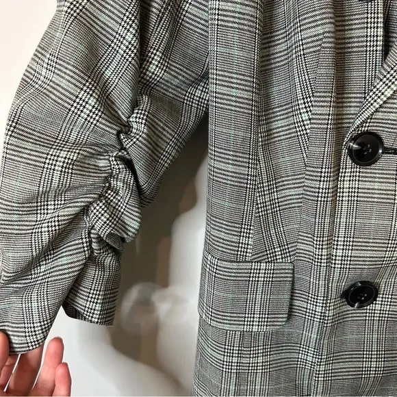 Eloquii Grey Plaid Belted Trench Coat Dress