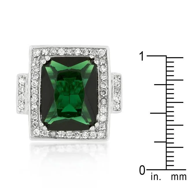 Emerald Green Classic Cocktail Ring