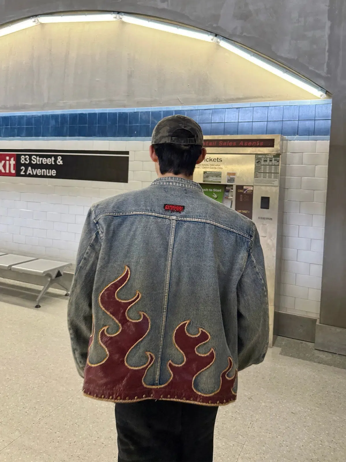 Flame Embroidered Denim Jacket