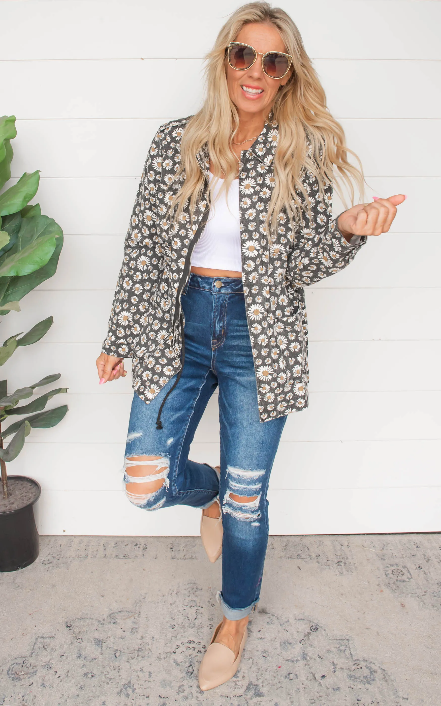 Floral Print Utility Jacket - Final Sale