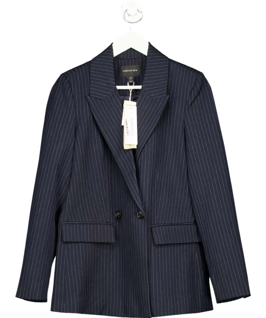 FOREVER NEW Blue Bella Double Breasted Blazer UK 10