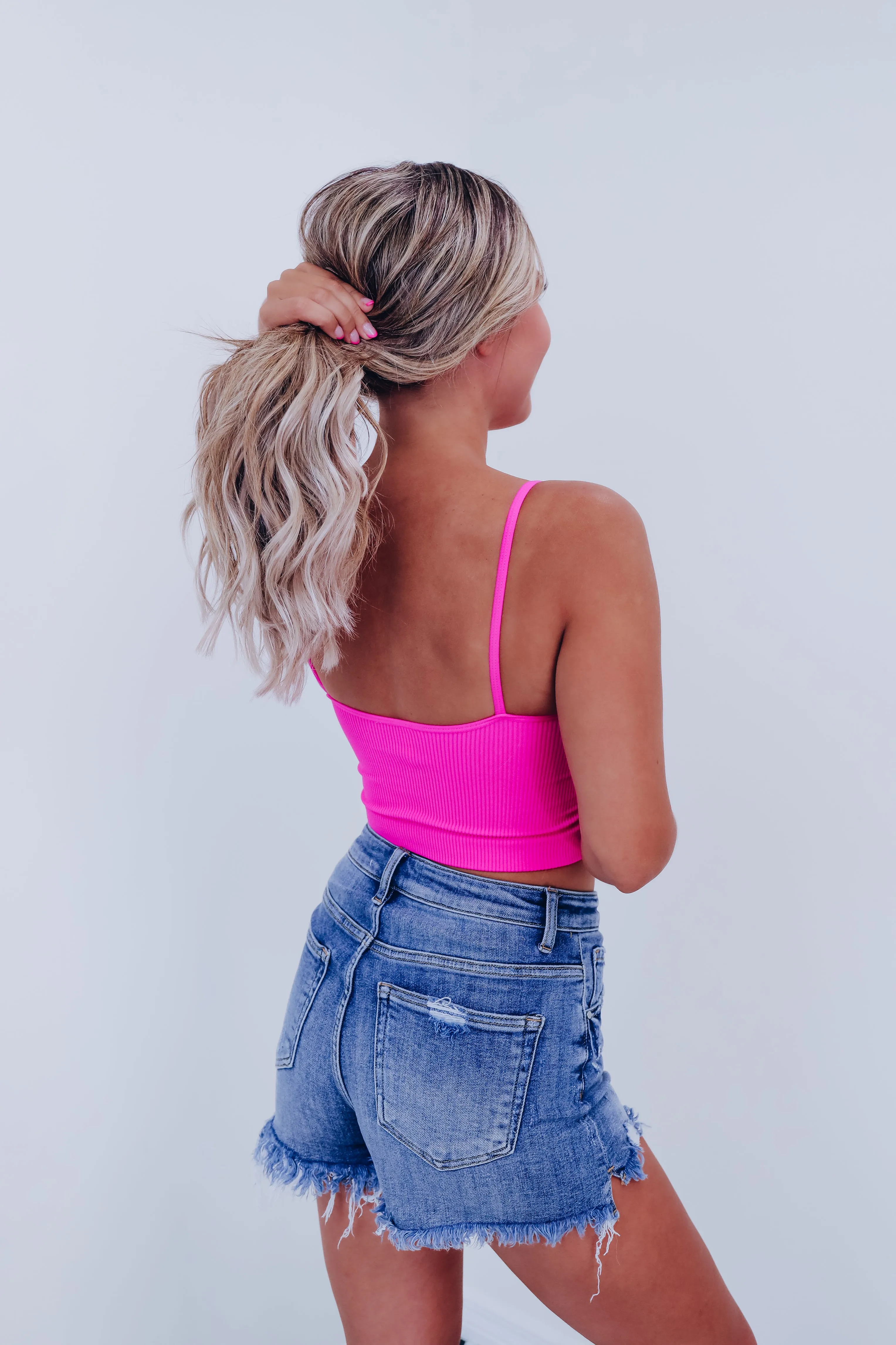 Foundation Ribbed Brami - Neon Pink