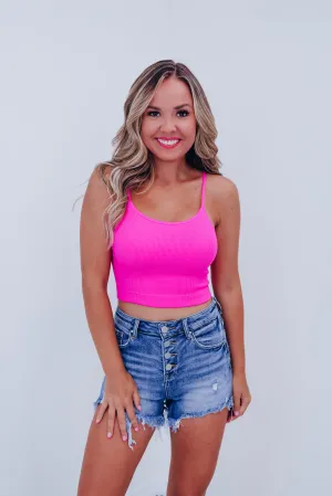 Foundation Ribbed Brami - Neon Pink