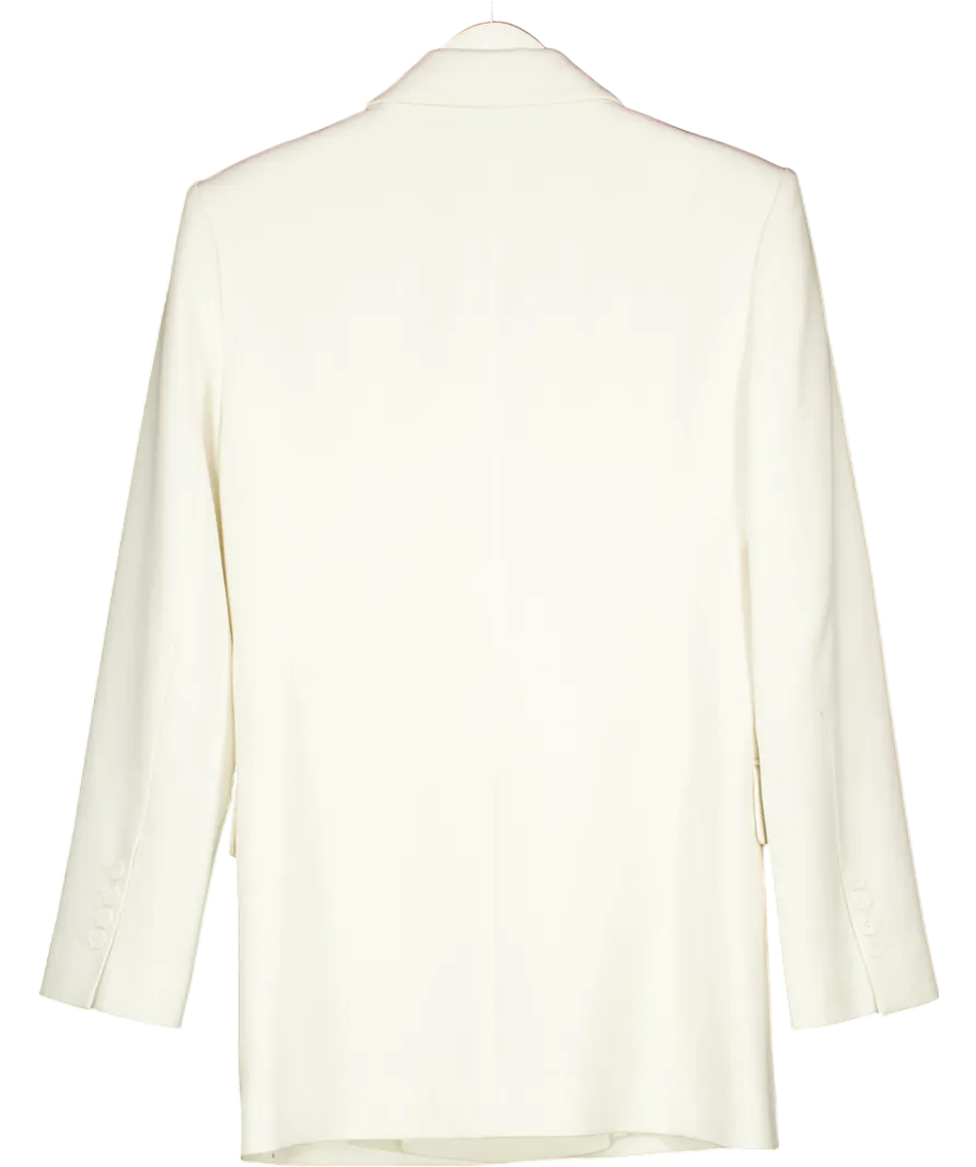 FRANKIE SHOP White Double Breasted Oversized Blazer UK XS/S