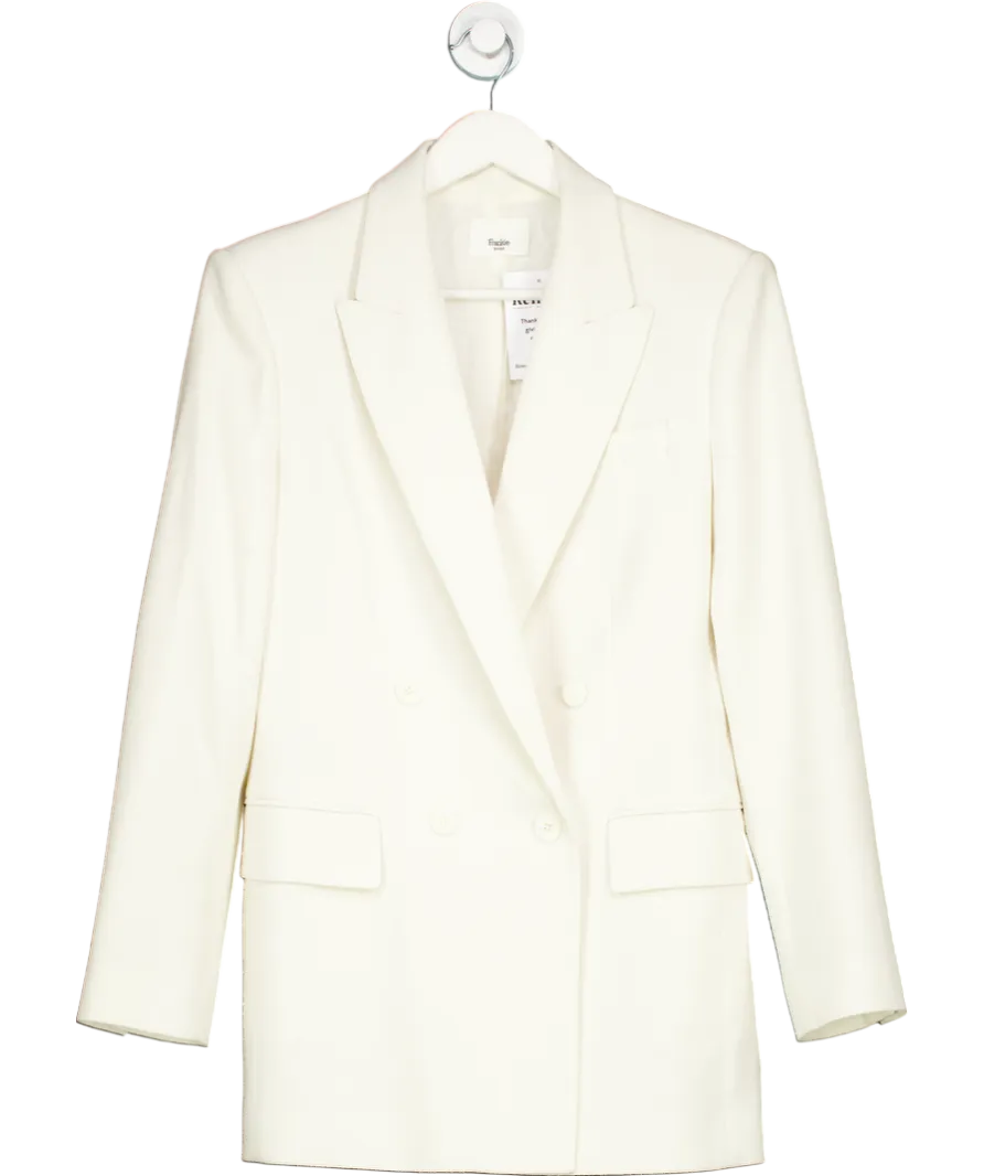 FRANKIE SHOP White Double Breasted Oversized Blazer UK XS/S