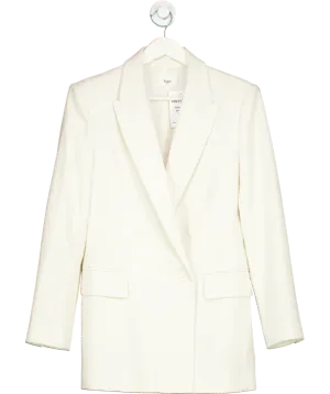 FRANKIE SHOP White Double Breasted Oversized Blazer UK XS/S