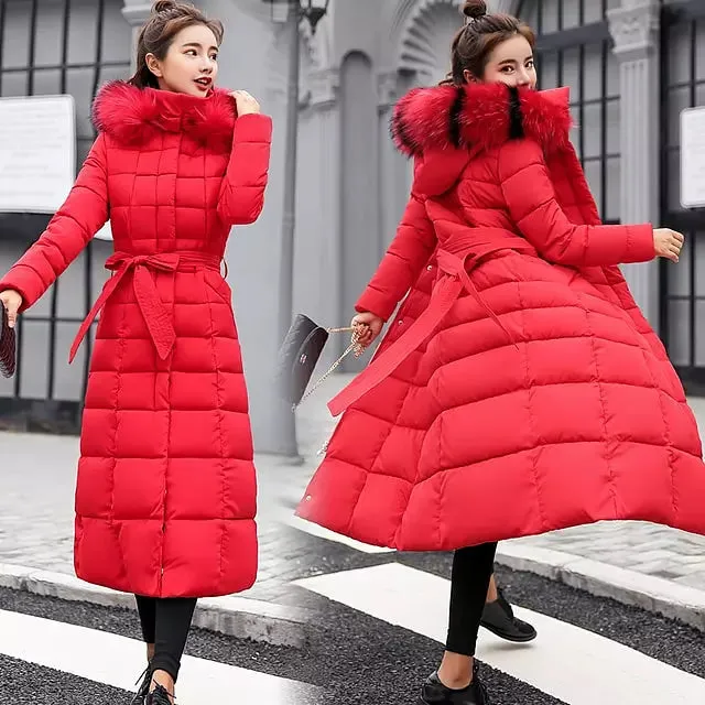 Fur Parkas Winter Warm Long Jacket