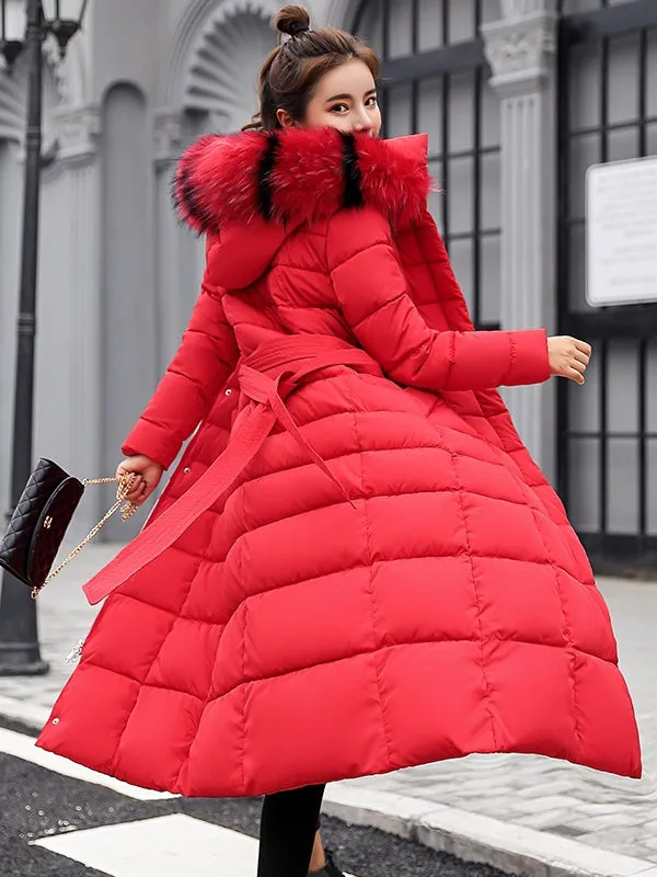 Fur Parkas Winter Warm Long Jacket