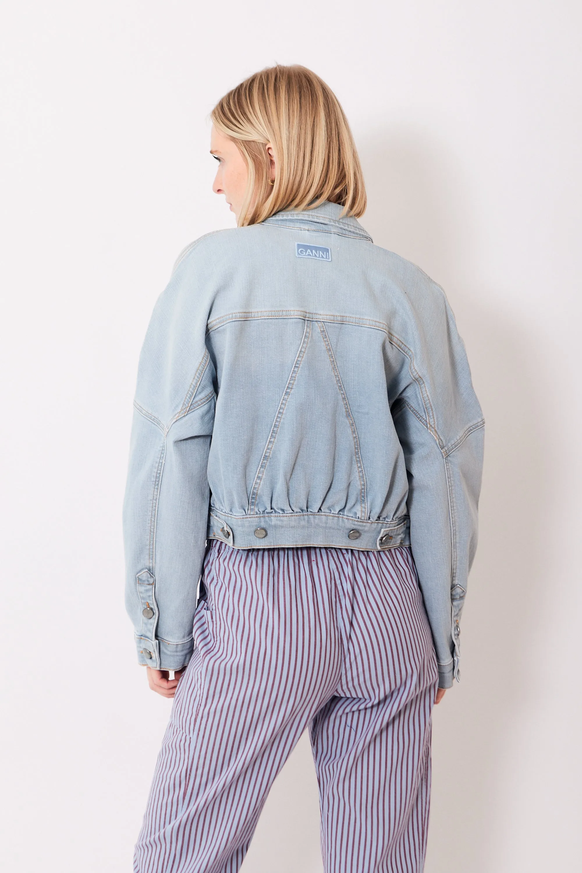 Ganni Tint Denim Bomber Jacket