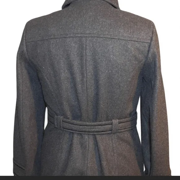Giacca Gray Wool-Blend Trench Coat with Belt
