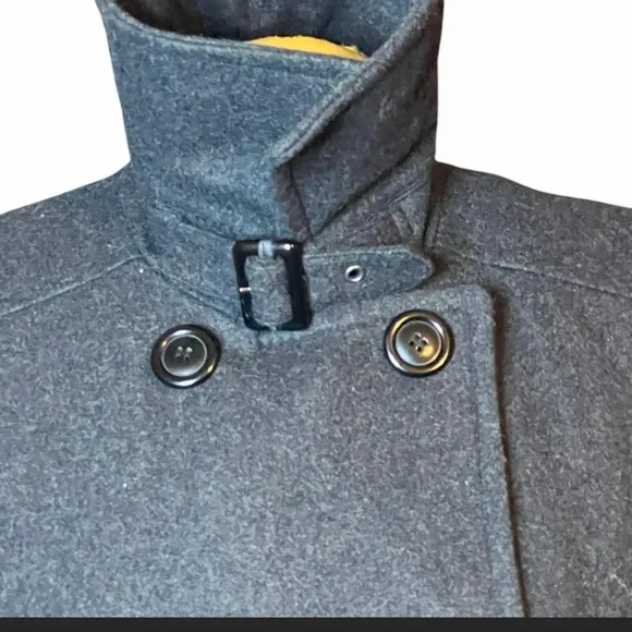 Giacca Gray Wool-Blend Trench Coat with Belt