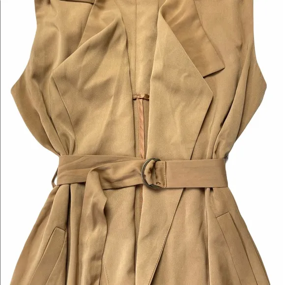 Glamorous | Draped Waterfall Sleeveless Trench