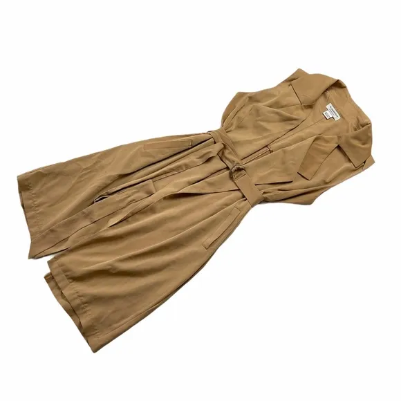 Glamorous | Draped Waterfall Sleeveless Trench
