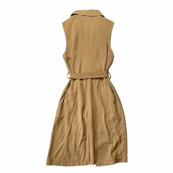 Glamorous | Draped Waterfall Sleeveless Trench