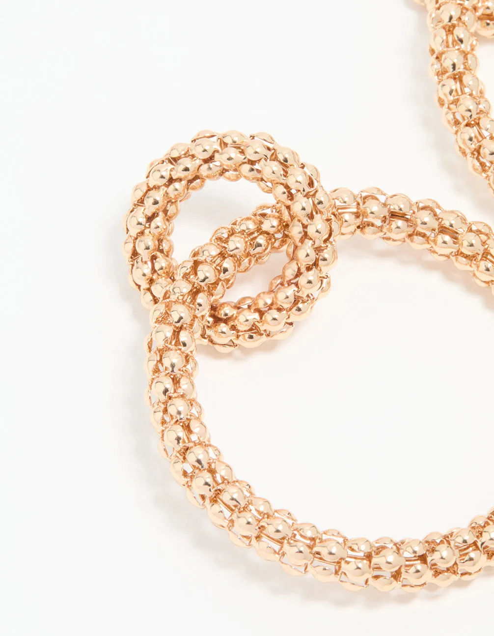Gold Textured Double Circle Drop Earrings