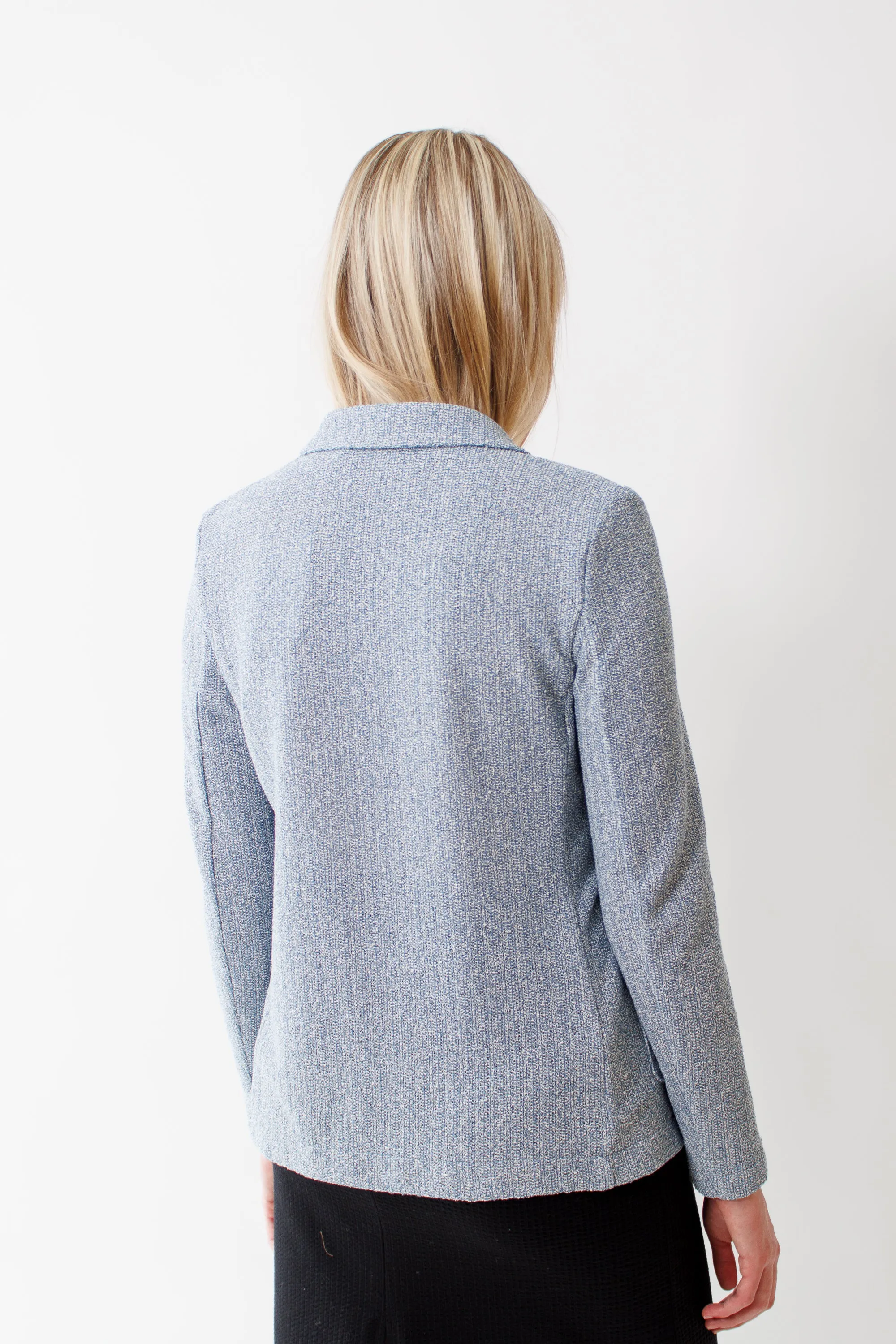 Harris Wharf Stand Up Collar Bicolour Frise Blazer