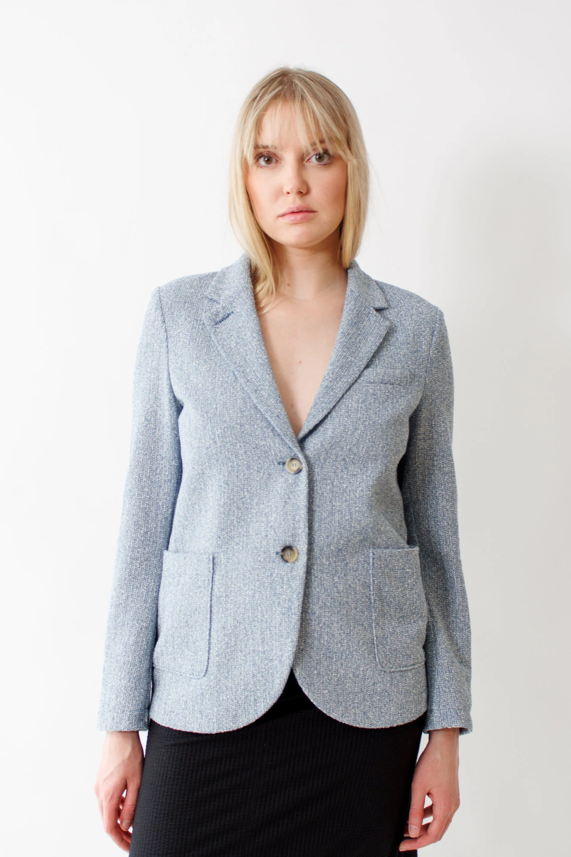 Harris Wharf Stand Up Collar Bicolour Frise Blazer