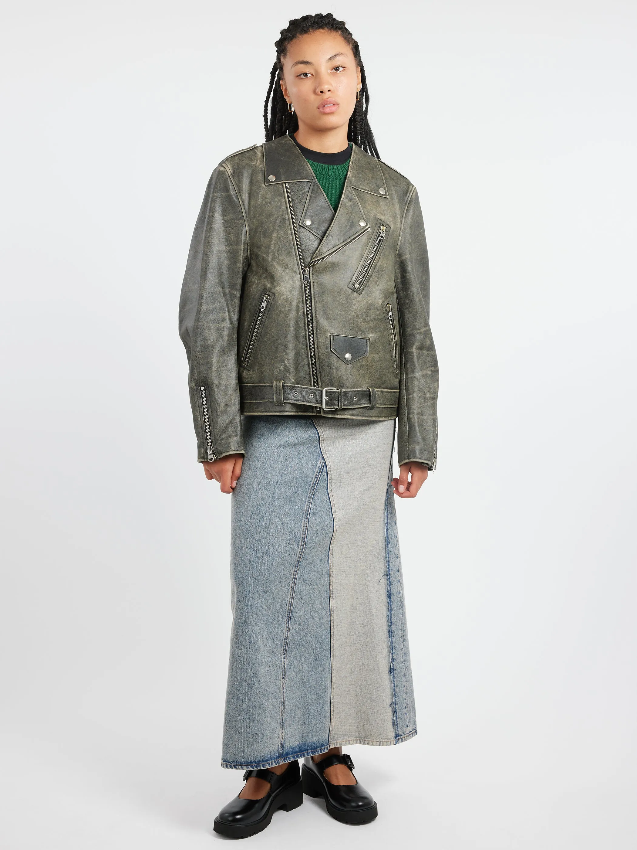 Heavy Leather Biker Jacket