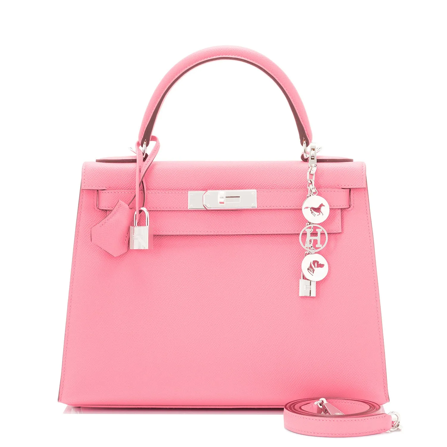 Hermes Kelly 28cm Rose Confetti Pink Sellier Shoulder Bag