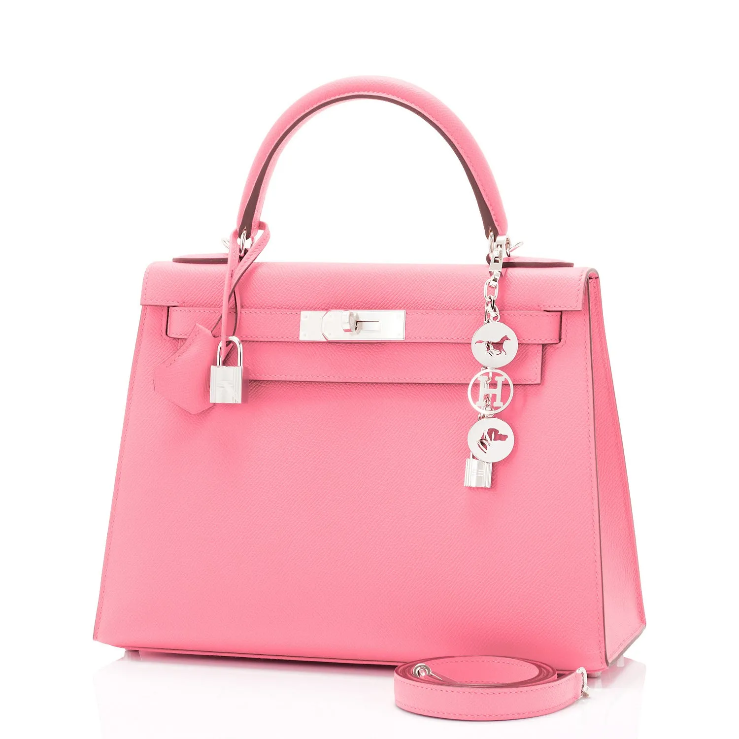 Hermes Kelly 28cm Rose Confetti Pink Sellier Shoulder Bag