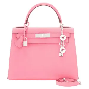 Hermes Kelly 28cm Rose Confetti Pink Sellier Shoulder Bag