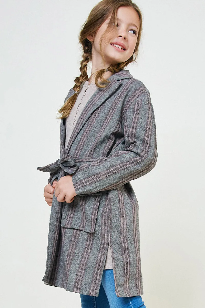 Herringbone Stripe Trench Coat